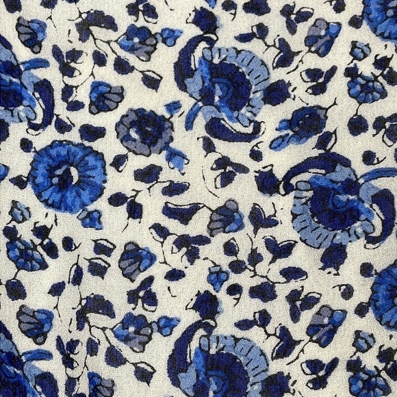 LoveShackFancy Nellie Blouse Floral Print Silk Biscay Blue Peplum Sz XS - Picture 12 of 14